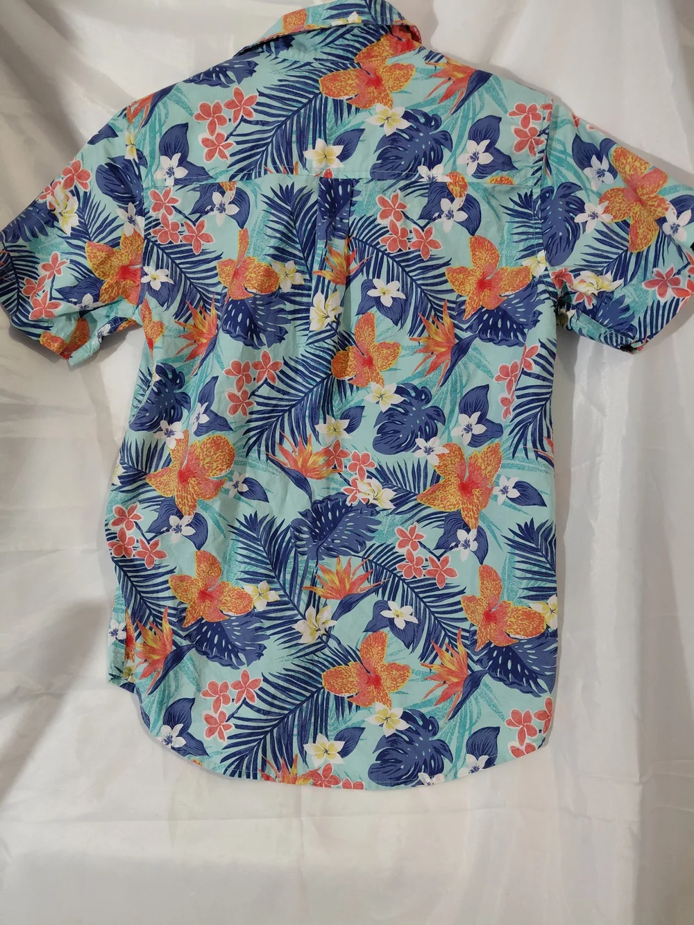 The Children's Place Aqua Tropical Floral Short-Sleeve Button-Up Shirt